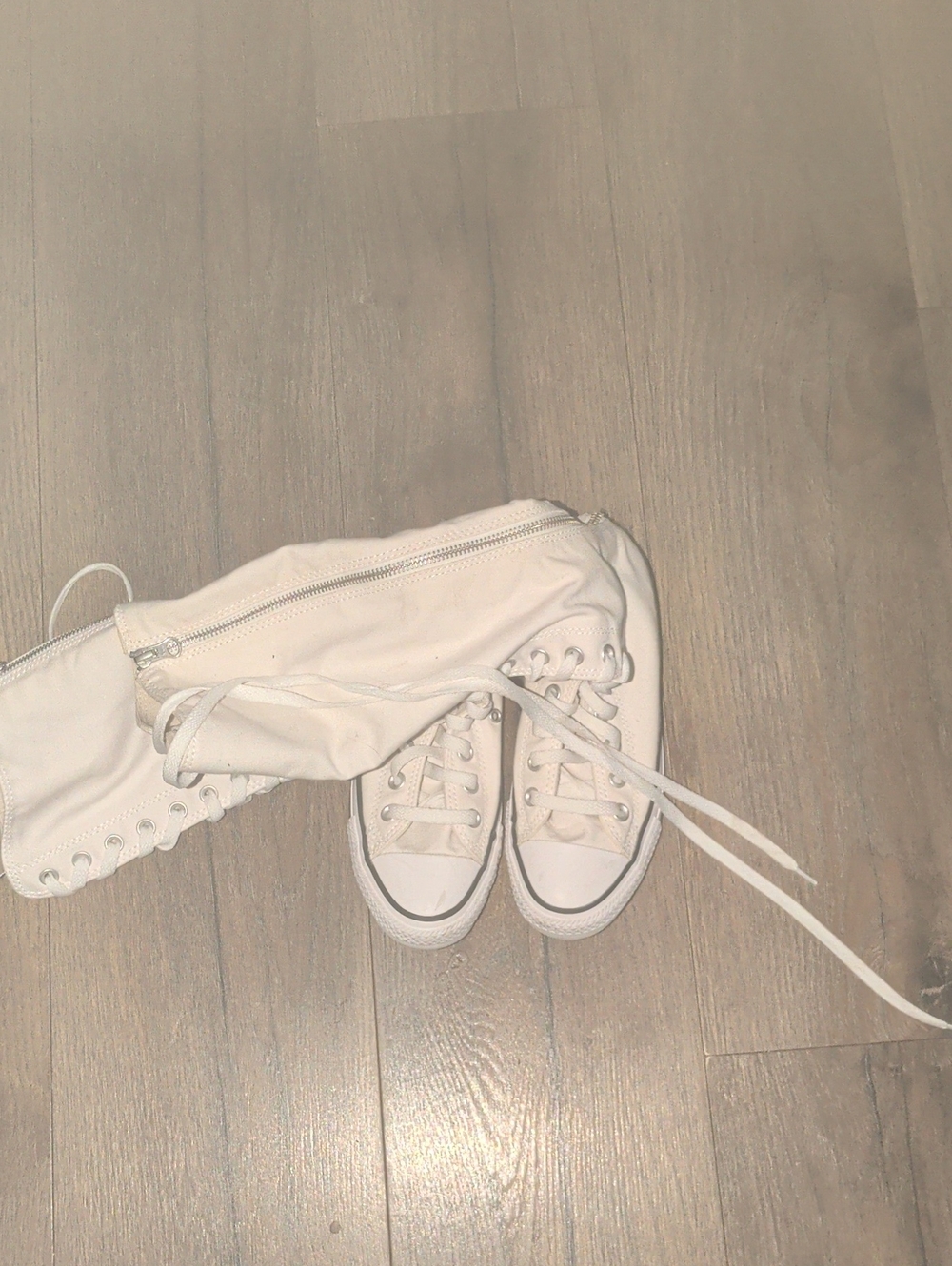 Classic White High-Top Canvas Sneakers for Women